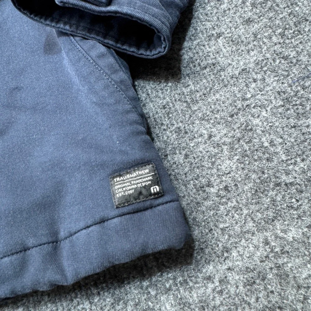 Travis Mathew Jacket Men Large Blue Full Zip Snap Fleece Lined Utility Barn Coat